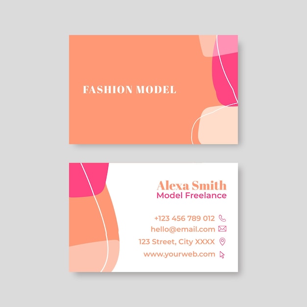 Abstract fashion model business card template