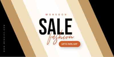 Free vector abstract fashion monsoon sale banner offer discount business background free vector
