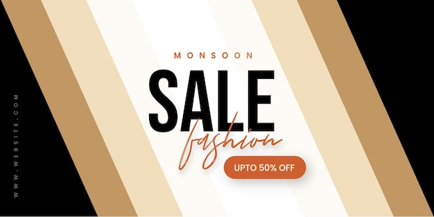 Абстрактная мода Monsoon Sale Banner предлагает скидку бизнес фон Бесплатные векторы