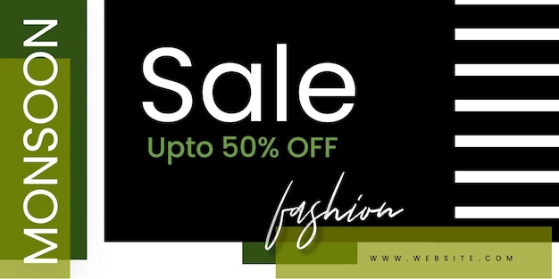 Abstract Fashion Monsoon Sale Banner Offer Discount Business Background Free Vector