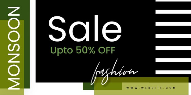 Abstract Fashion Monsoon Sale Banner Offer Discount Business Background Free Vector