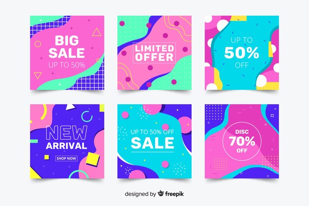 Abstract fashion sale instagram post collection