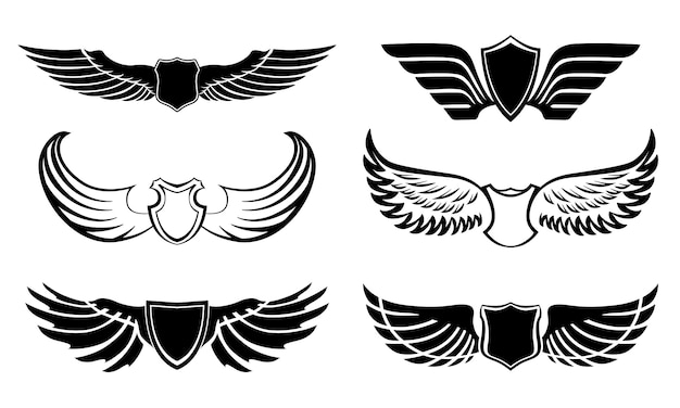 抽象的な羽の羽絵文字セット