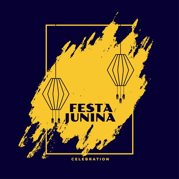 Abstract festa junina background with line style lantern