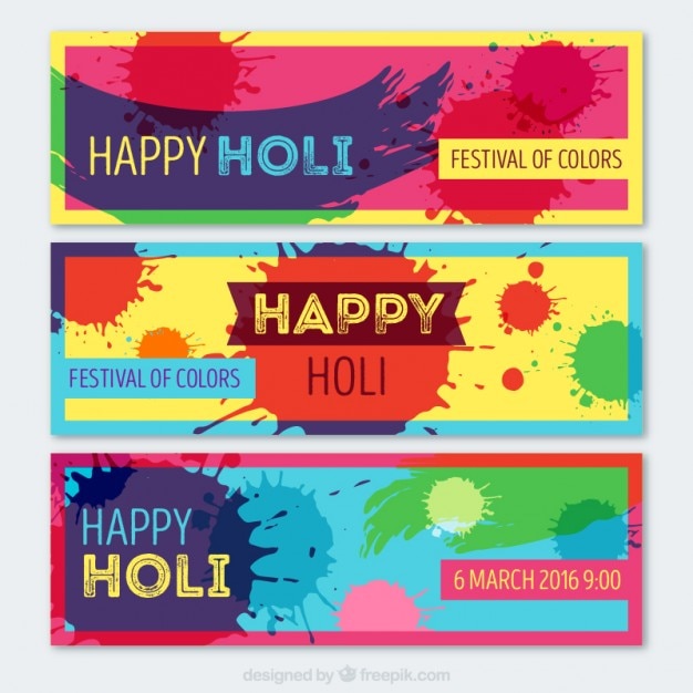 Free vector abstract festival of colors banners