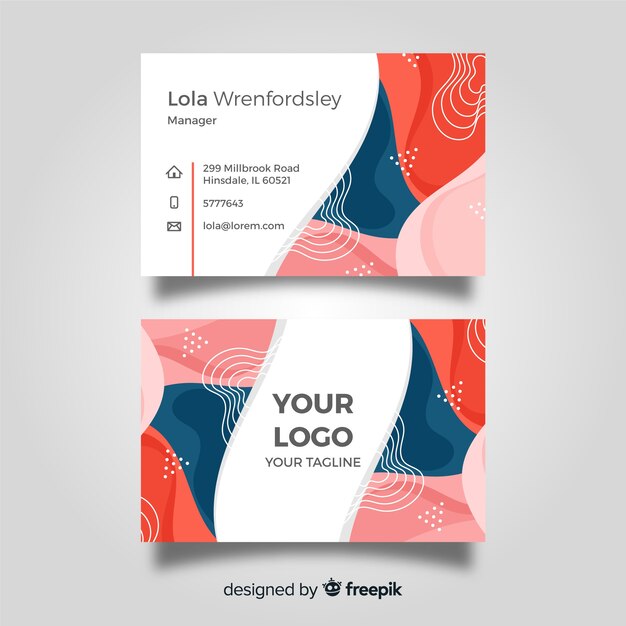 Abstract flat business card template