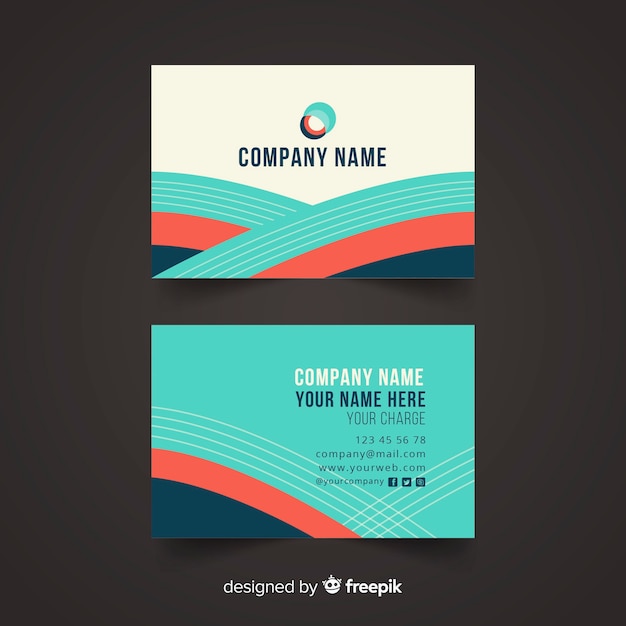 Free vector abstract flat business card template