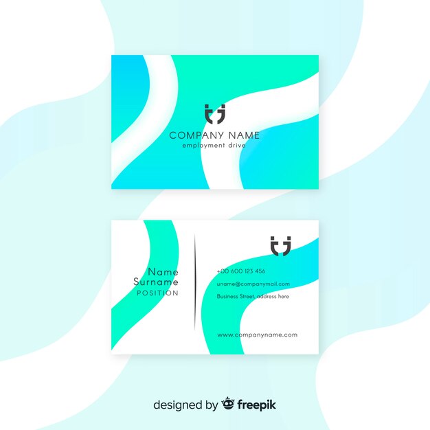 Free vector abstract flat business card template