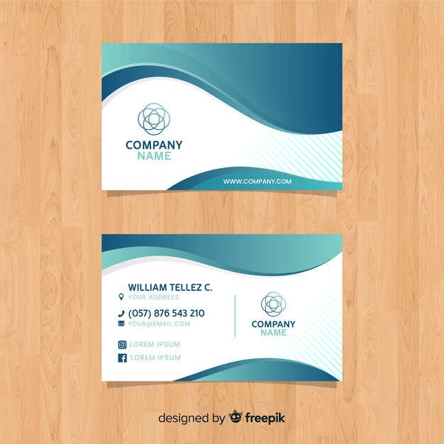 Abstract flat business card template