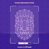 Free vector abstract flat face recognition background