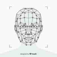 Free vector abstract flat face recognition background