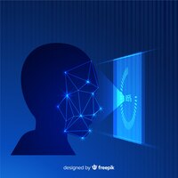 Free vector abstract flat face recognition background