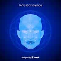 Free vector abstract flat face recognition background