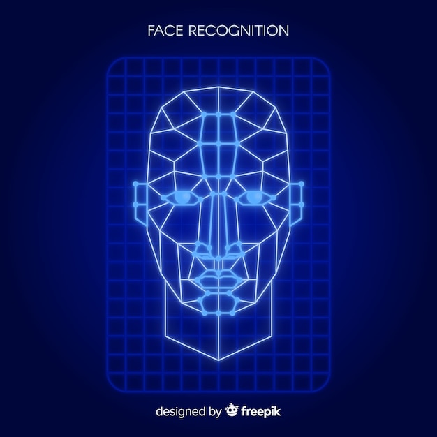 Free vector abstract flat face recognition background