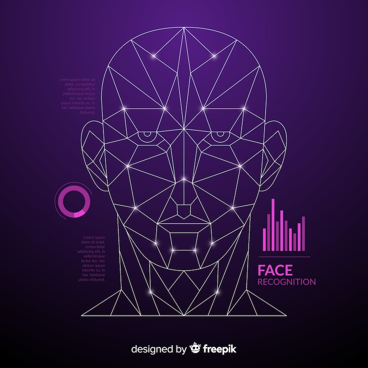 Free Vector abstract flat face recognition background
