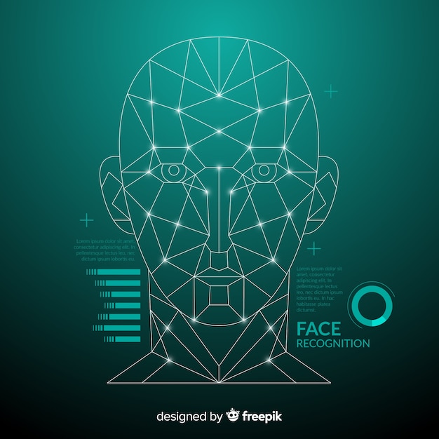 Free vector abstract flat face recognition background