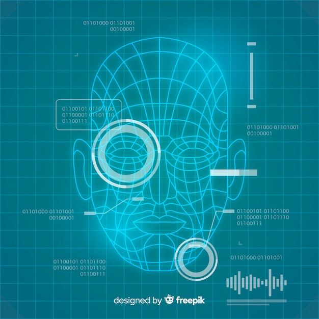 Free vector abstract flat face recognition background