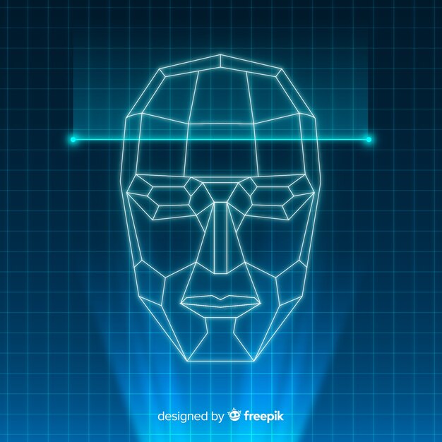 Abstract flat face recognition background