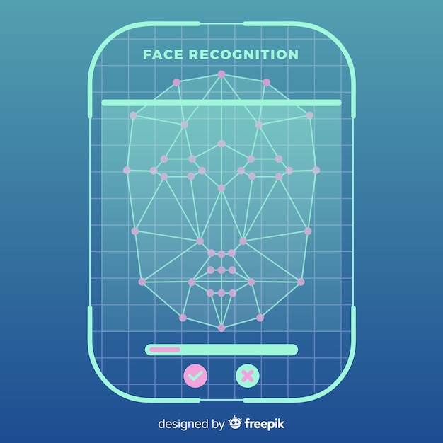 Free vector abstract flat face recognition background