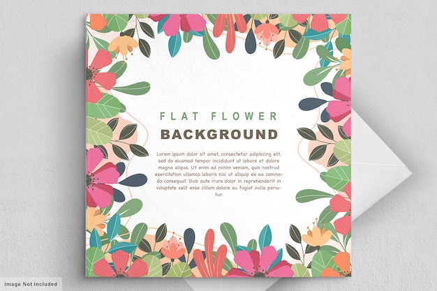 Free vector abstract flat floral invitation card