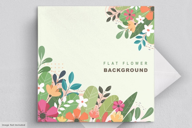 Abstract flat floral invitation card