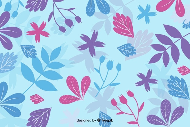 Abstract floral background in blue shades