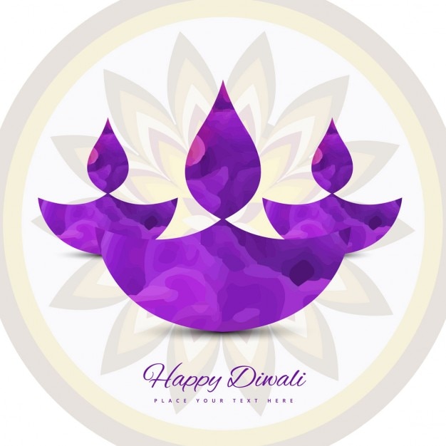 Abstract floral background of diwali purple candles