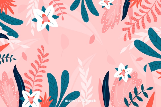 Abstract floral background in hand drawn design