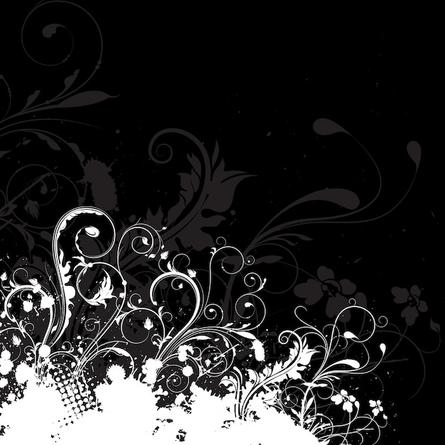 Free vector abstract floral design on a grunge background