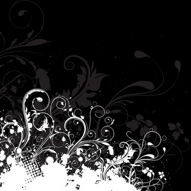 Бесплатное векторное изображение Абстрактный цветочный дизайн на фоне гранж