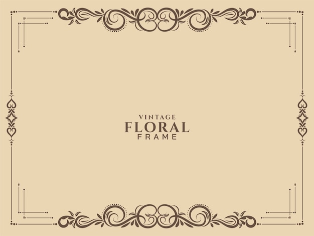 Abstract floral frame vintage background vector