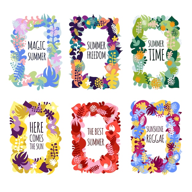 Free vector abstract floral frames