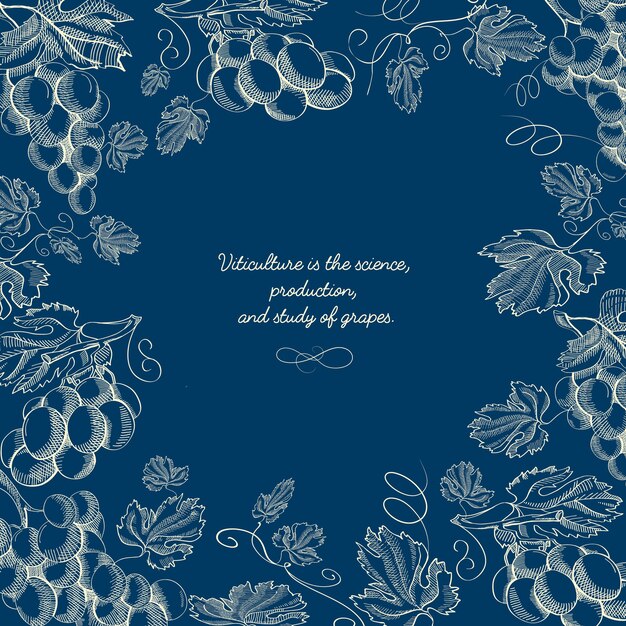 Abstract Floral Hand Drawn Blue template