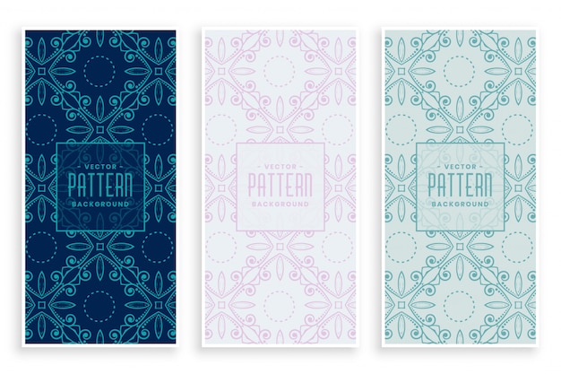 Free vector abstract floral vintage banners set