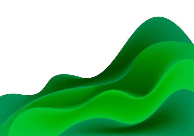 Бесплатное векторное изображение Абстрактный течет зеленый фон деловой волны