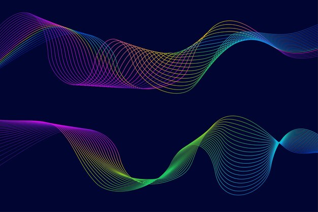 動的な線形波と抽象的な流体の創造的な背景