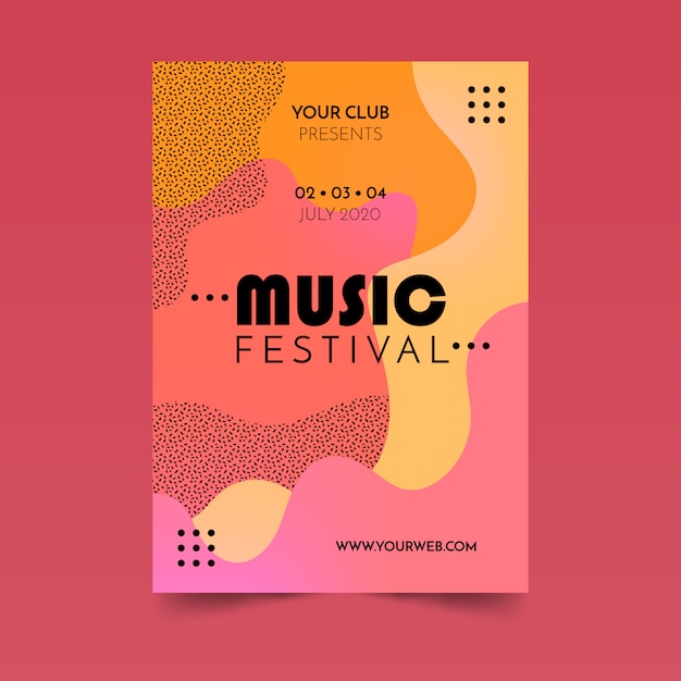 Free vector abstract fluid music poster