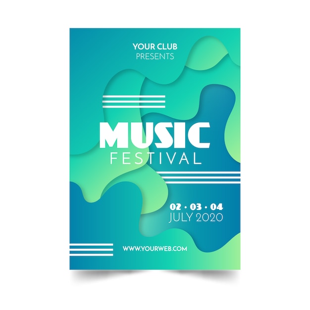 Free vector abstract fluid music poster