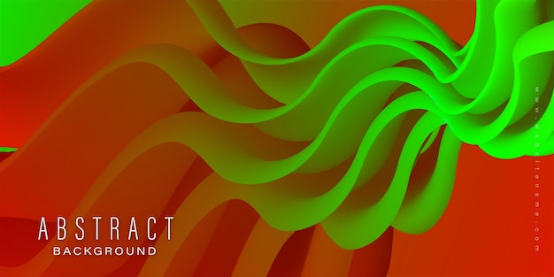 Бесплатное векторное изображение Абстрактный жидкий неоновый цвет 3d-эффект фоновый дизайн баннера многоцелевой