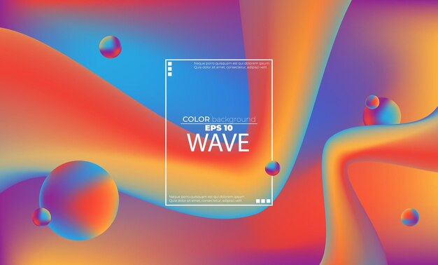 Abstract fluid wave color pattern of neon color liquid gradient background with modern geometric dynamic motion style Suitable For Wallpaper Banner Background Card Book Illustration landing page