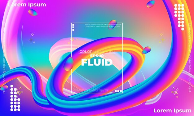 Abstract fluid wave color pattern of neon color liquid gradient background with modern geometric dynamic motion style Suitable For Wallpaper Banner Background Card Book Illustration landing page