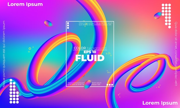 Abstract fluid wave color pattern of neon color liquid gradient background with modern geometric dynamic motion style Suitable For Wallpaper Banner Background Card Book Illustration landing page