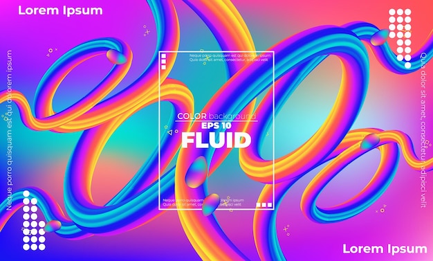 Abstract fluid wave color pattern of neon color liquid gradient background with modern geometric dynamic motion style Suitable For Wallpaper Banner Background Card Book Illustration landing page