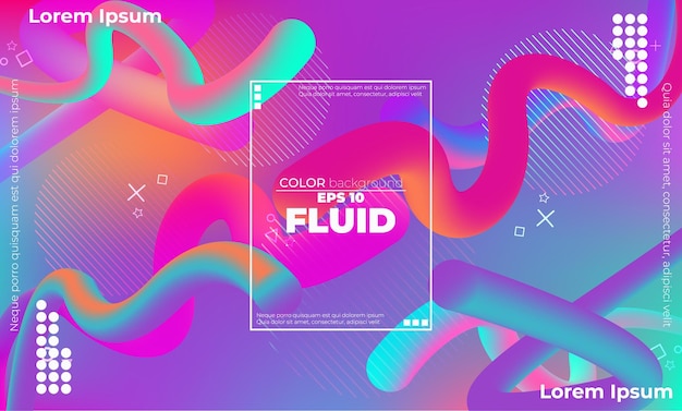 Abstract fluid wave color pattern of neon color liquid gradient background with modern geometric dynamic motion style suitable for wallpaper banner background card book illustration landing page