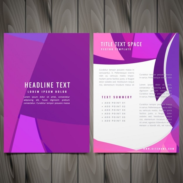 Free vector abstract flyer in purple tones