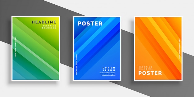 Free vector abstract flyer set with stripes design