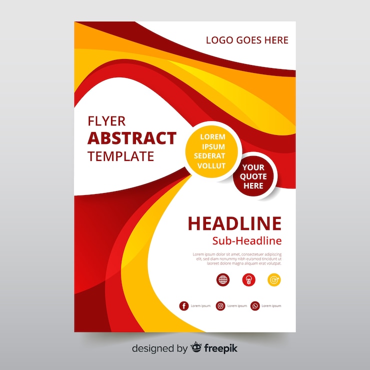 Free Vector abstract flyer template with modern style