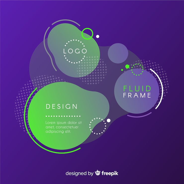 Free Vector abstract frame with fluid style