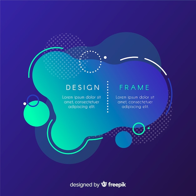 Free vector abstract frame with fluid style