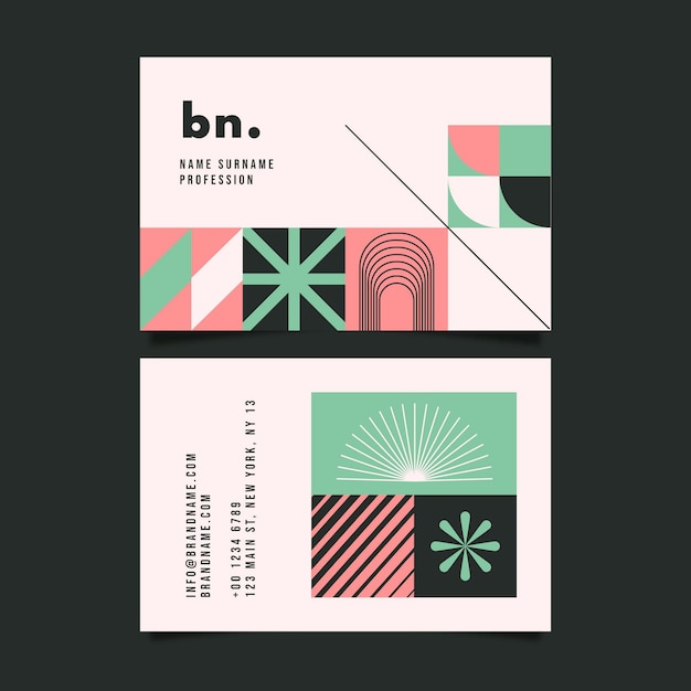 abstract front and back business card template